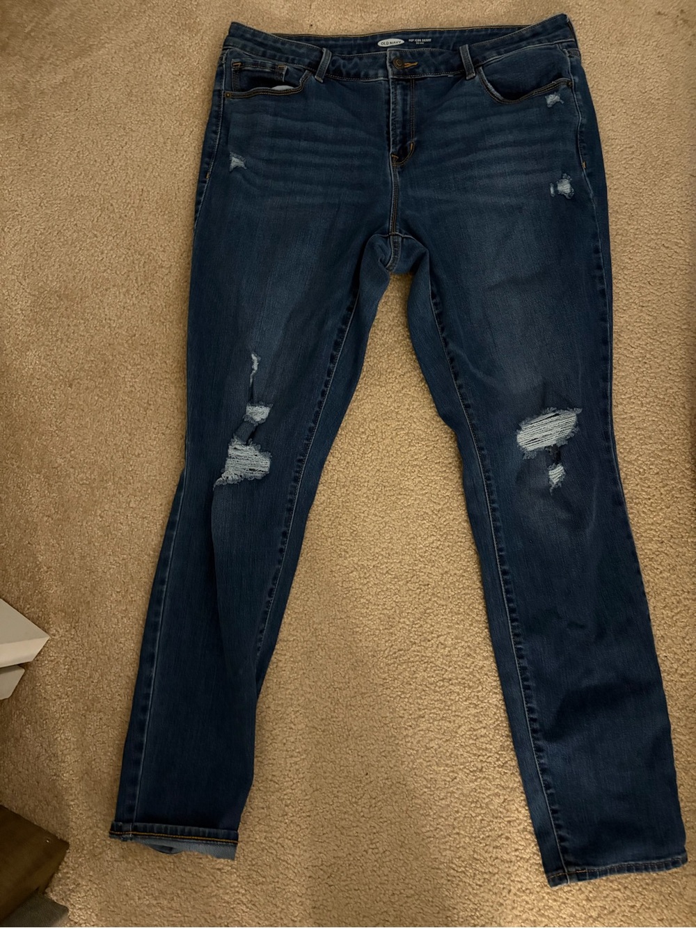 Old Navy Dark Indigo Ripped Skinny Jeans